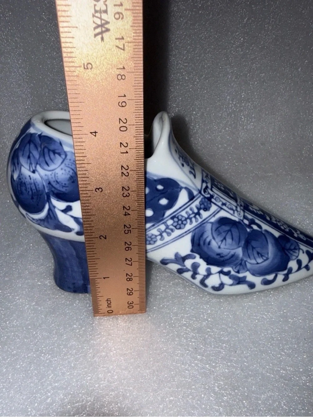 Vintage Blue & White Delft Style Porcelain Shoe Vase/ Figurine 7.5”x4”